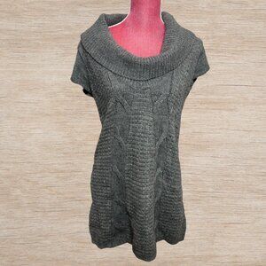 Express Gray Wool Chunky Long Sweater Top Y2K Size Medium Knitwear Office Siren